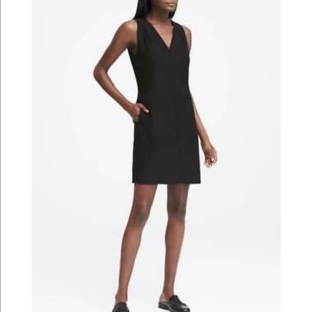 Banana Republic V-Neck Black Dress with Racer Back